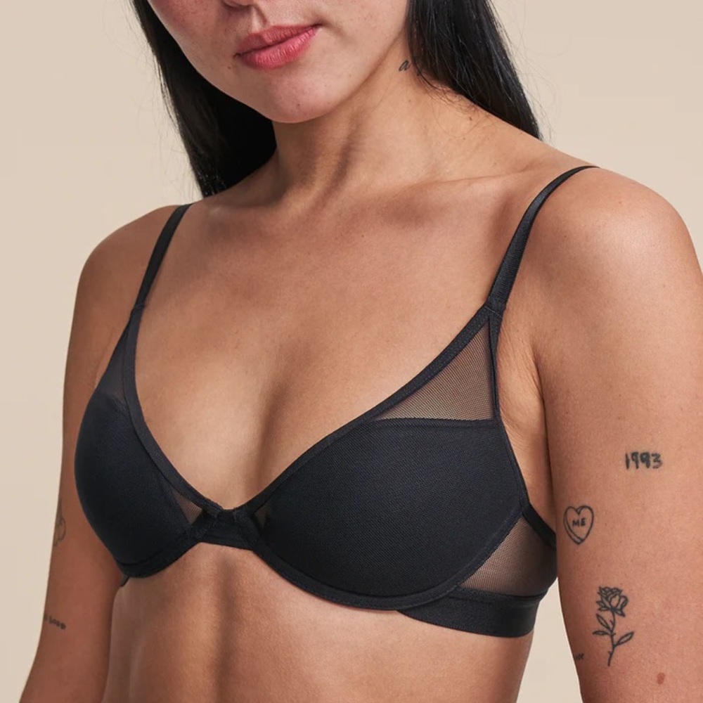 Pepper All You Mesh Bra, 32A, Black